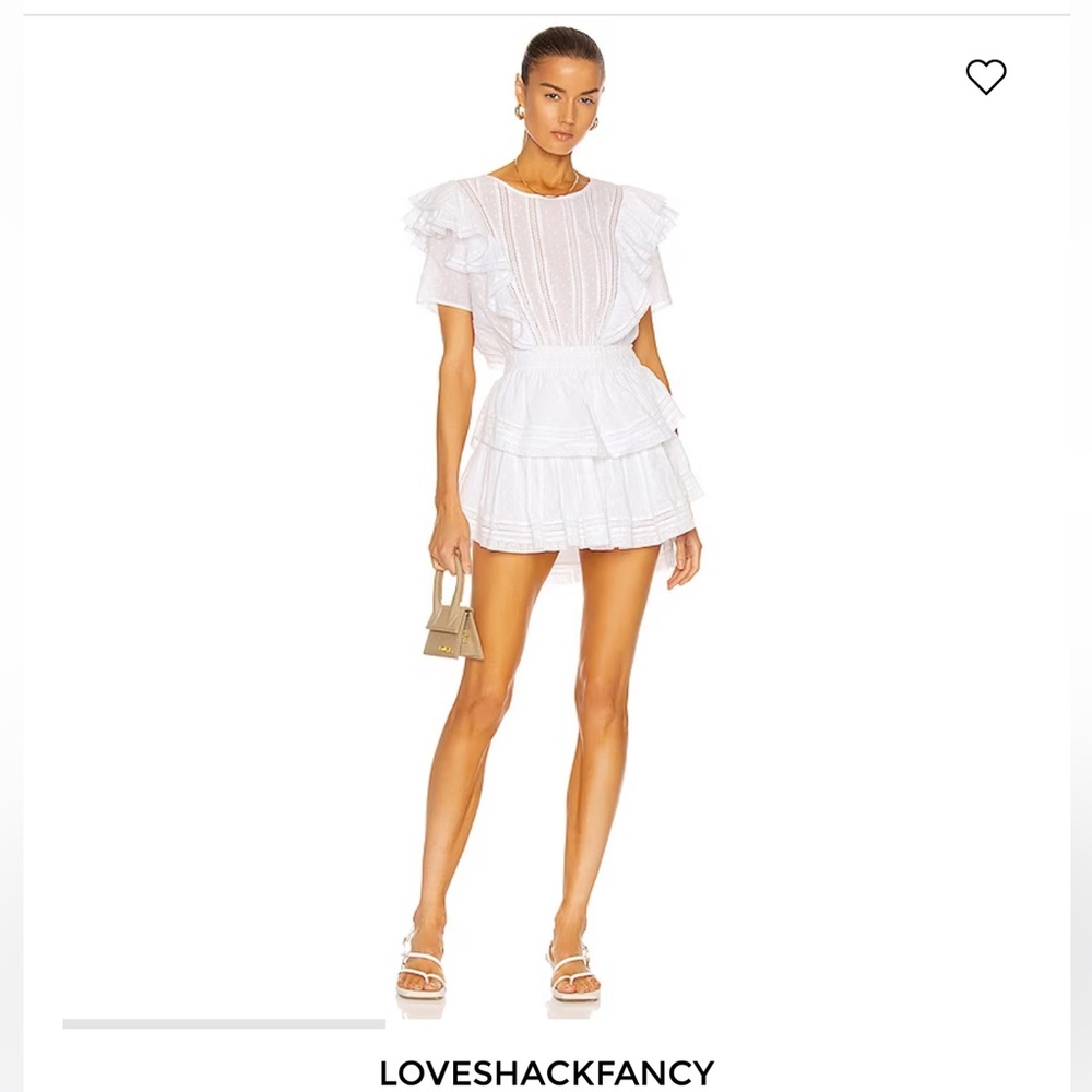 LoveShackFancy Natasha Dress white size small